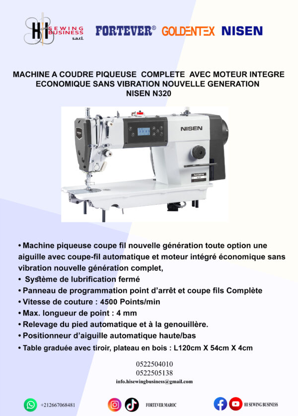 Machine à coudre piqueuse N320