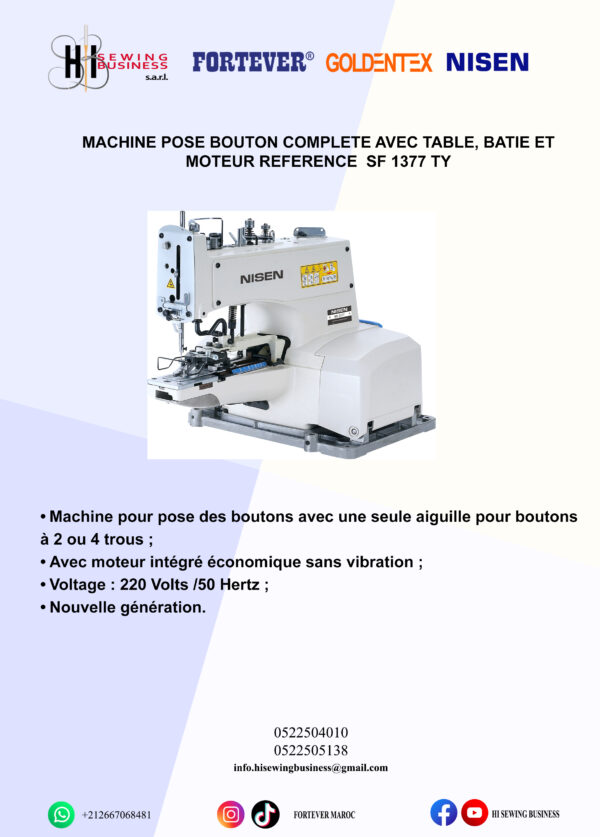 Machine pose bouton N 1377 TY